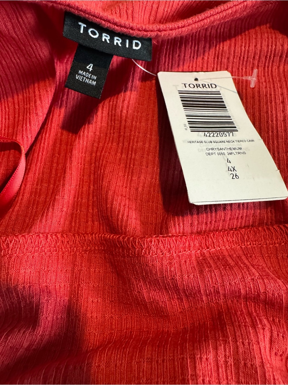 NWT Torrid Heritage Slub Square Neck Tiered Cami Size 4x (26) - Picture 4 of 5